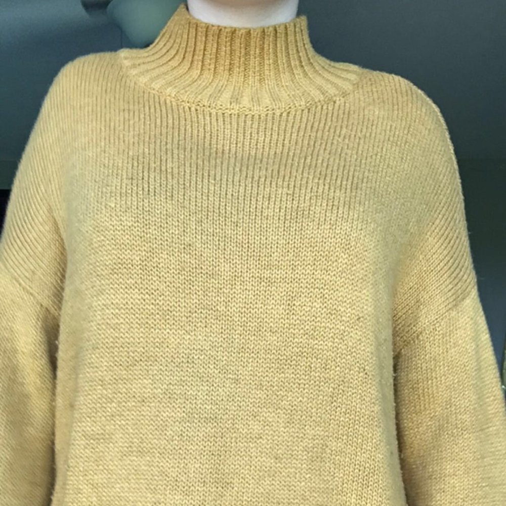 Yellow Old Navy long turtleneck sweater